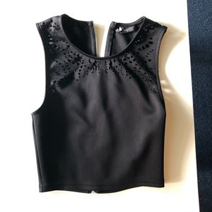 Sparkle + Fade Urban Outfitters Black Crop Top